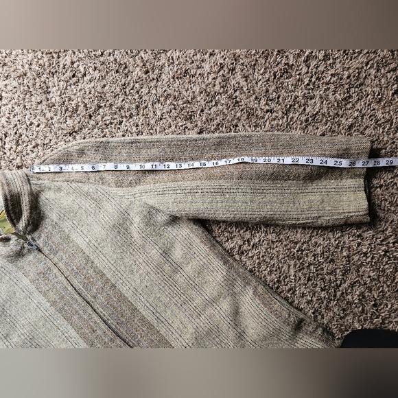 Curlew Weavers Gwehyddion Y Gylfinir 100 dicel natural green gray cardigan sizeL - Picture 7 of 11